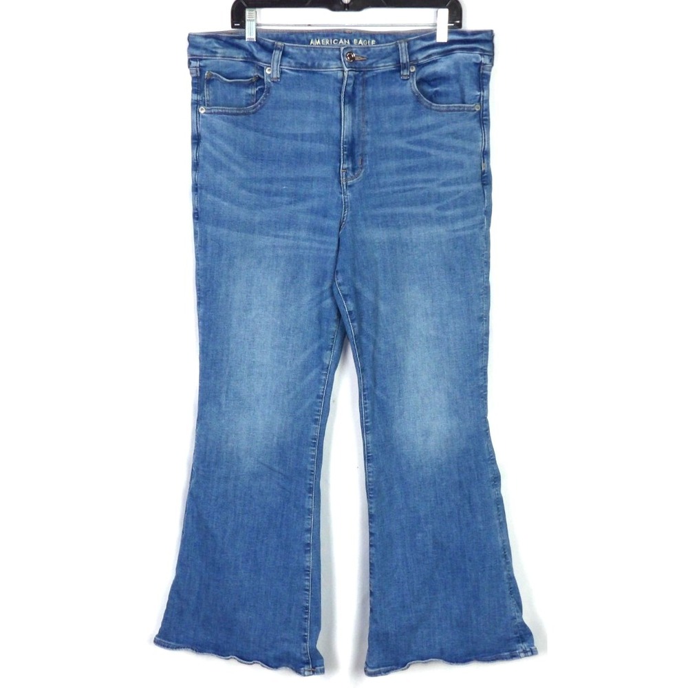 American Eagle Next Level Stretch Super Hi-Rise Flare Denim‎ Jeans Women's 18